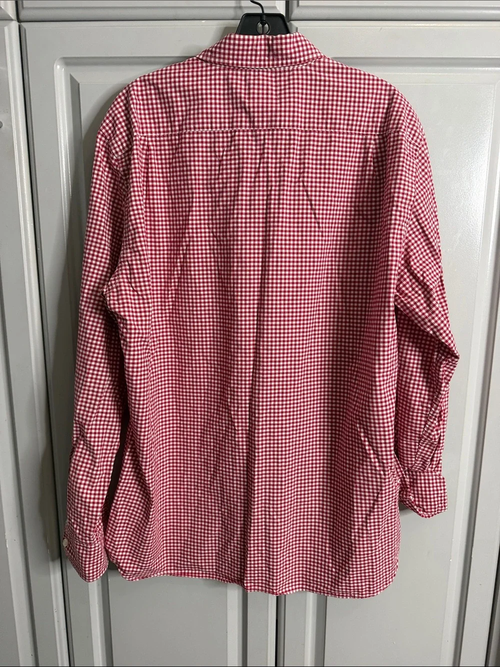 J Crew Men's Red Gingham Button-Up Shirt Sz L (16-16.5)